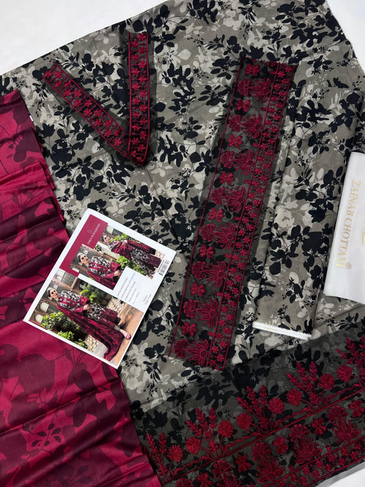 BAROQUE PATCHES , LAWN PATCHES WITH LAWN DUPATTA