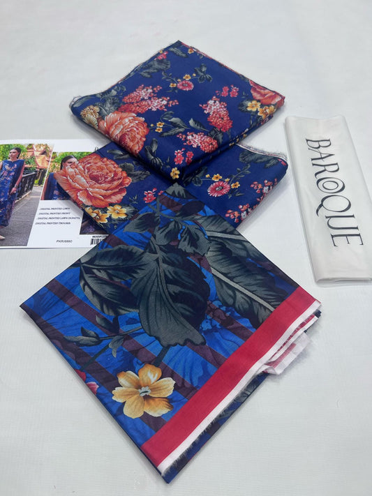 BAROQUE AIRJET LAWN DIGITAL PRINT ALL OVER VOLUME 3Pc